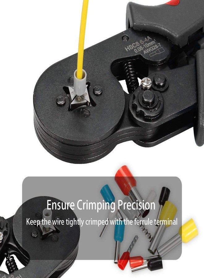 Estmoon Crimping Pliers Wire End Ferrules Set, Estmoon Wire End Ferrule Pliers with 1800 Pieces Cable Lugs Tool Kit 0.08-10 mm² for Insulated, Uninsulated Wire Rope Ratchet Cable Lugs - Image 4